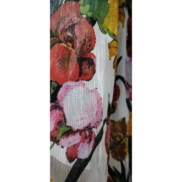 4069) Figueroa & Flower Semi Sheer Colorful Button Down 3/4 Sleeve blouse Sz 2X - Picture 4 of 10